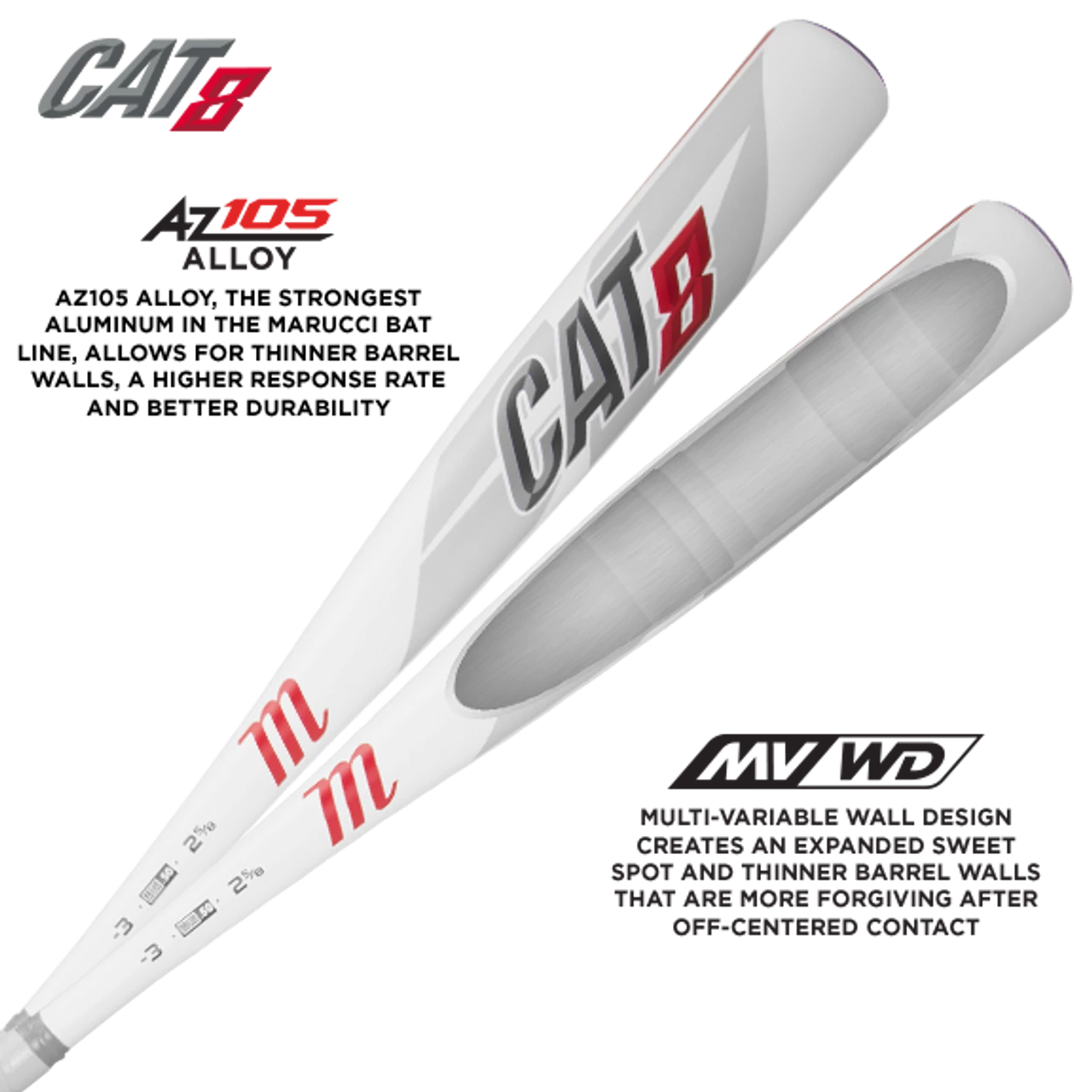 2019 Marucci CAT8 (CAT 8) Alloy USSSA Senior League Baseball Bat, -8 Drop, 2-3/4 In Barrel, MSBC88 6 2019 Marucci CAT8 (CAT 8) Alloy USSSA Senior League Baseball Bat, -8 Drop, 2-3/4 In Barrel, MSBC88 - Image 4